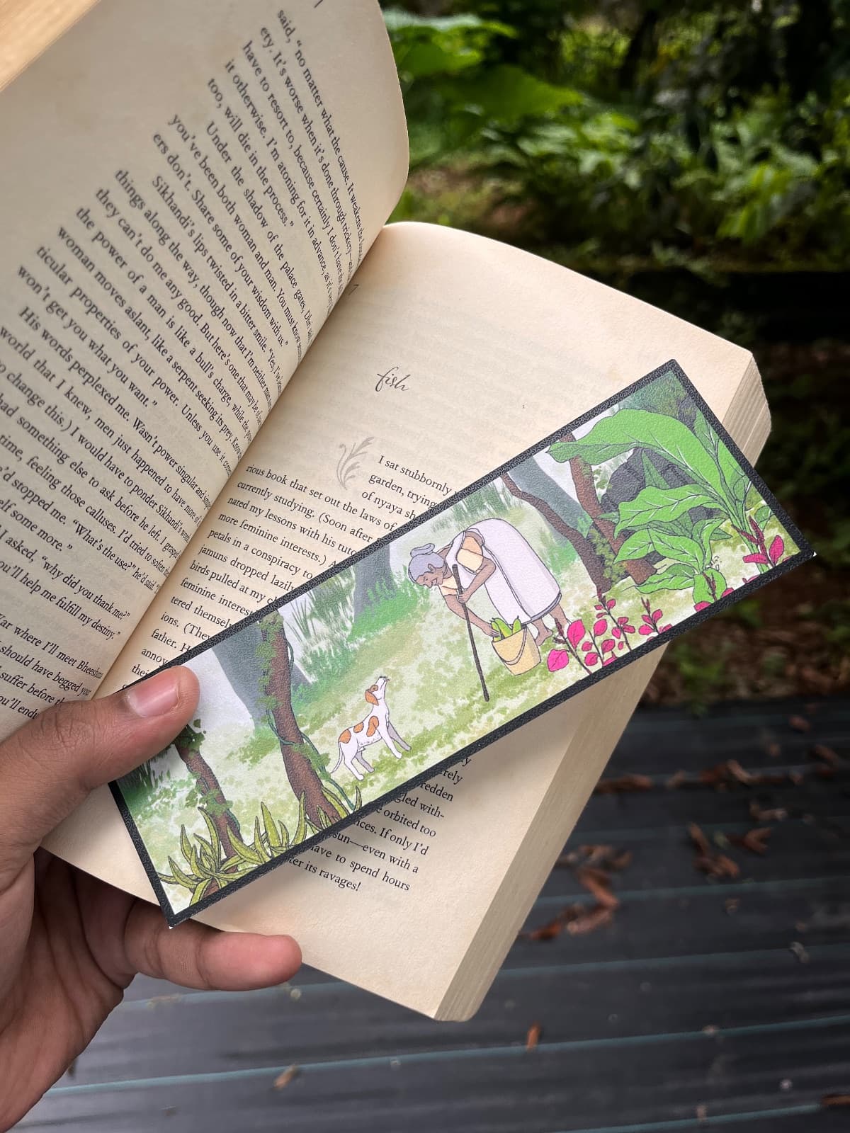 Ammooma and tiger bookmark