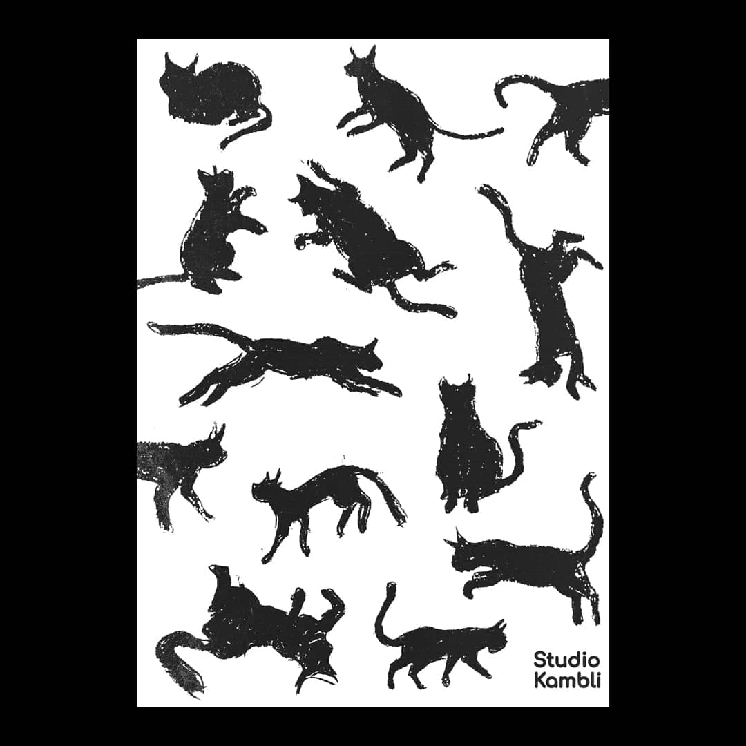 Charcoal cats tshirt — 2