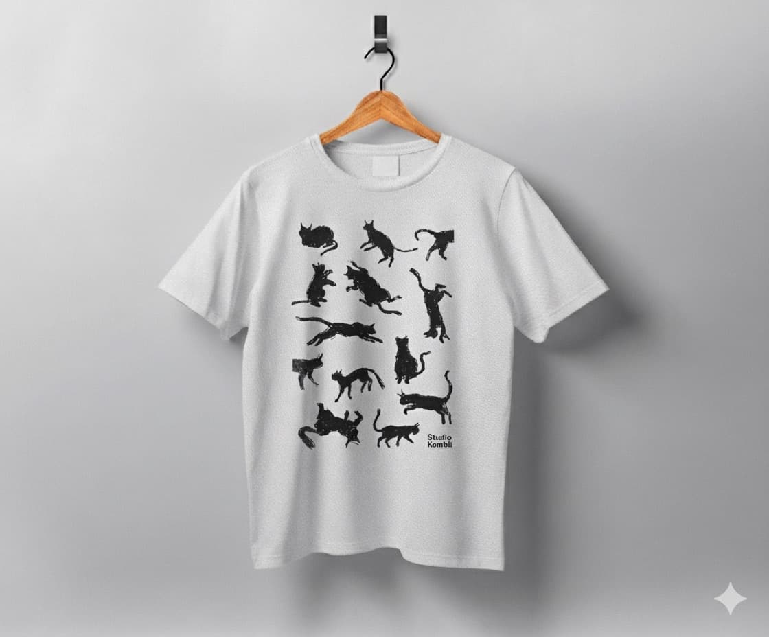 Charcoal cats tshirt — 1